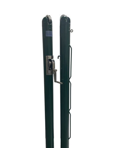 One pair of black powder coated in ground Spartan Titan Pro Tennis Net Posts with a stainless steel internal winder